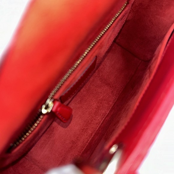 Christian Dior 2way Small Lady Dior Handbag Lambskin Red - Picture 4 of 9